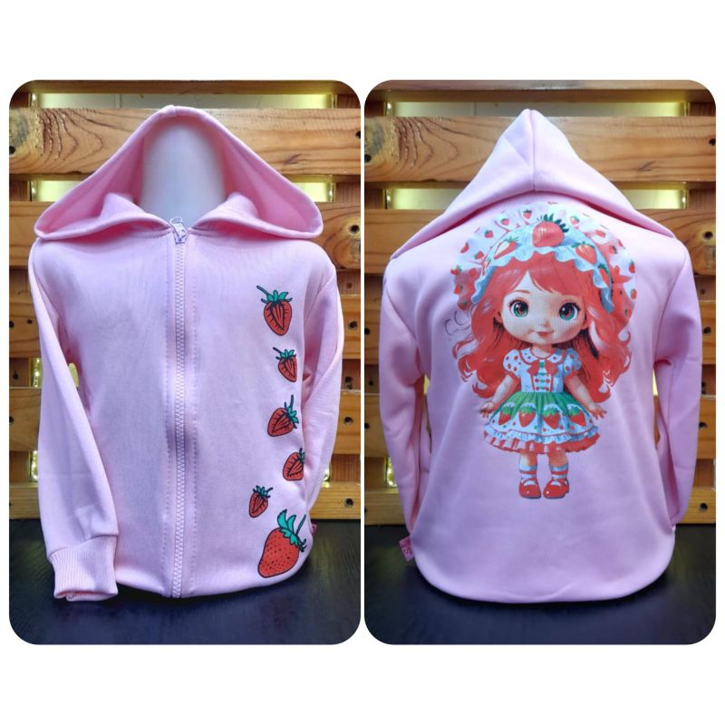 Jaket Anak Perempuan Strawberry Girl Bahan Fleece/Jaket Anak/Jaket Anak Cewek Murah/Jaket Anak Perem