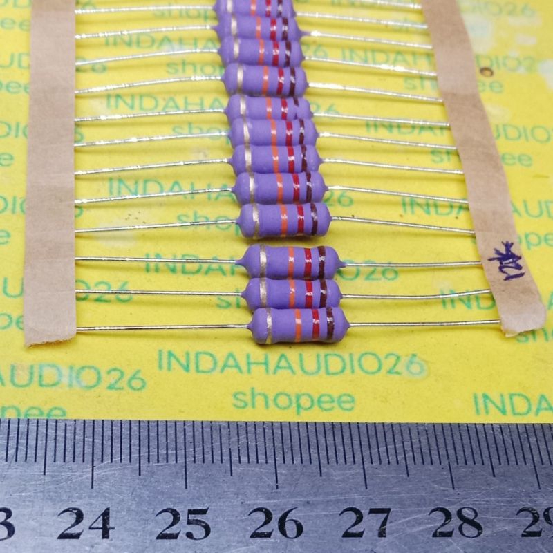 UNGU 12K 1W 5% kaki tembaga resistor 12 k 1 watt  12 kilo ohm 1 w 1watt 5 persen 12k 1w