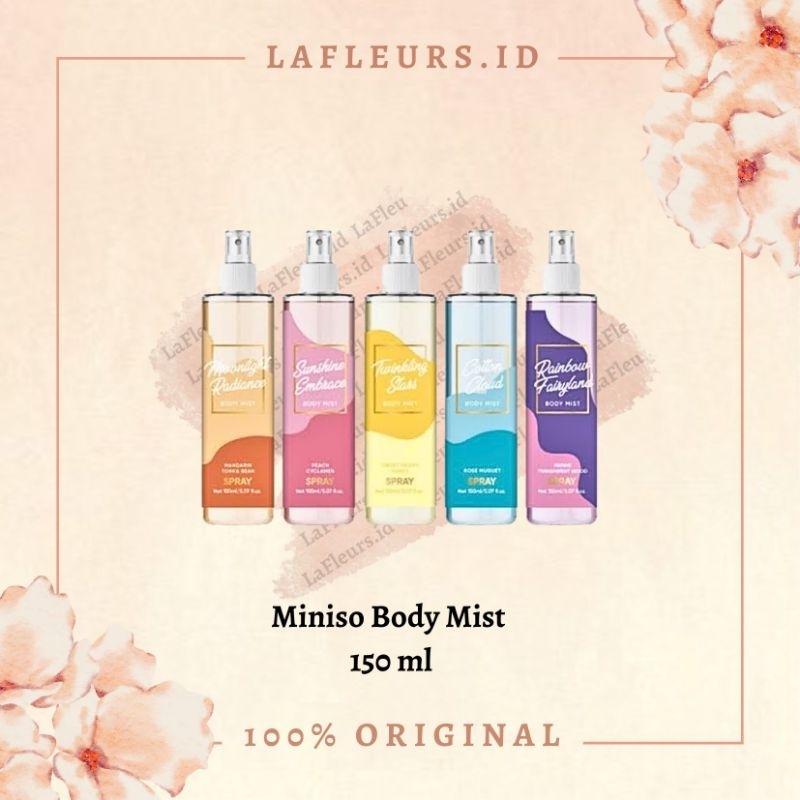 Miniso Body Mist Spray 150ml Cotton Cloud / Sunshine Embrace / Moonlight Radiance / Twinkling Stars 
