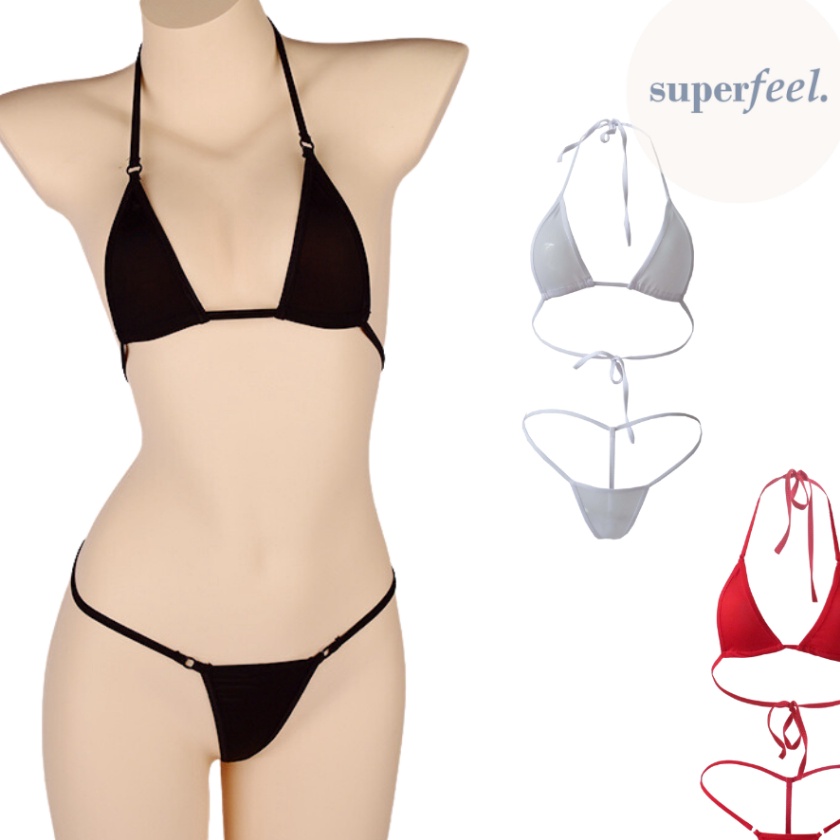 Langka SFL BRA 1 SET LINGERIE BH CD BIK BEACHWEAR WANITA LINJERI PEREMPUAN TRIANGLE DALAMAN RENANG S