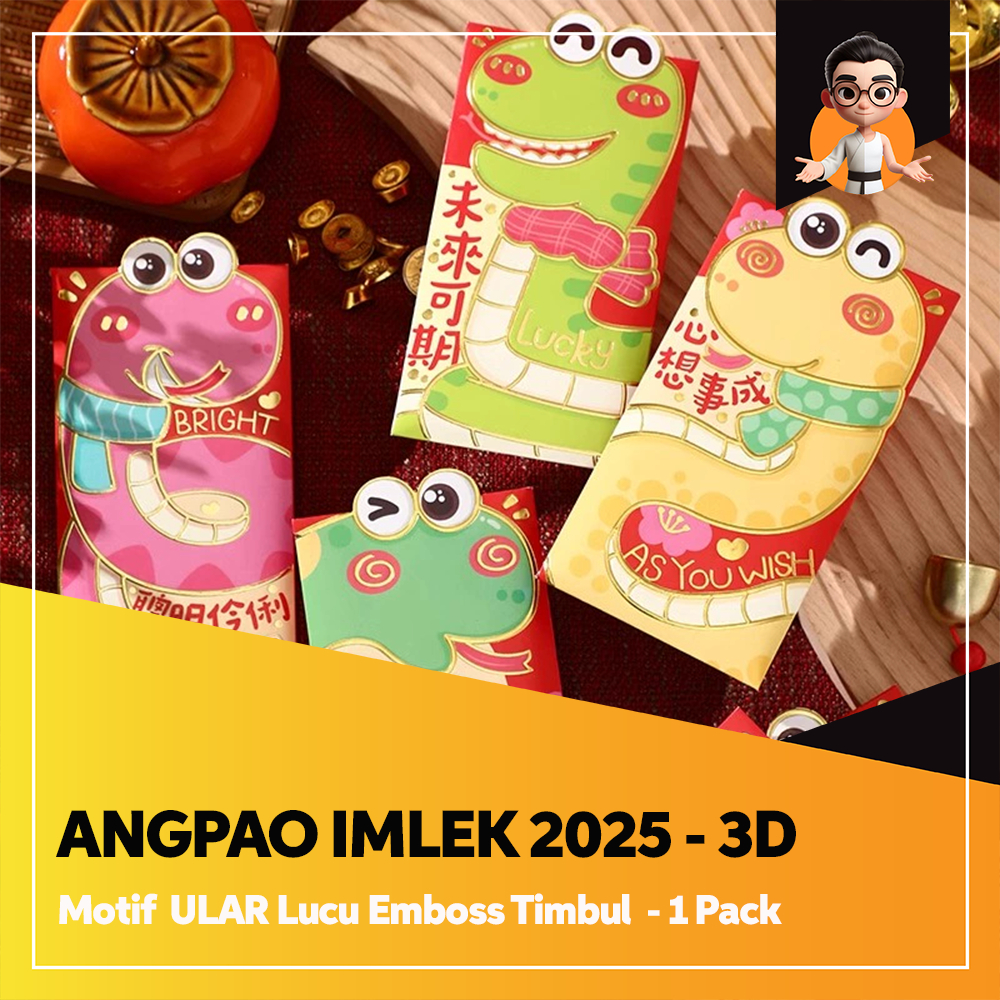 

COD Angpao Imlek Karakter Naga 2024 / Ampao Kartun Premium 3D Embos Timbul isi 6 - Grosir Ampao Palembang