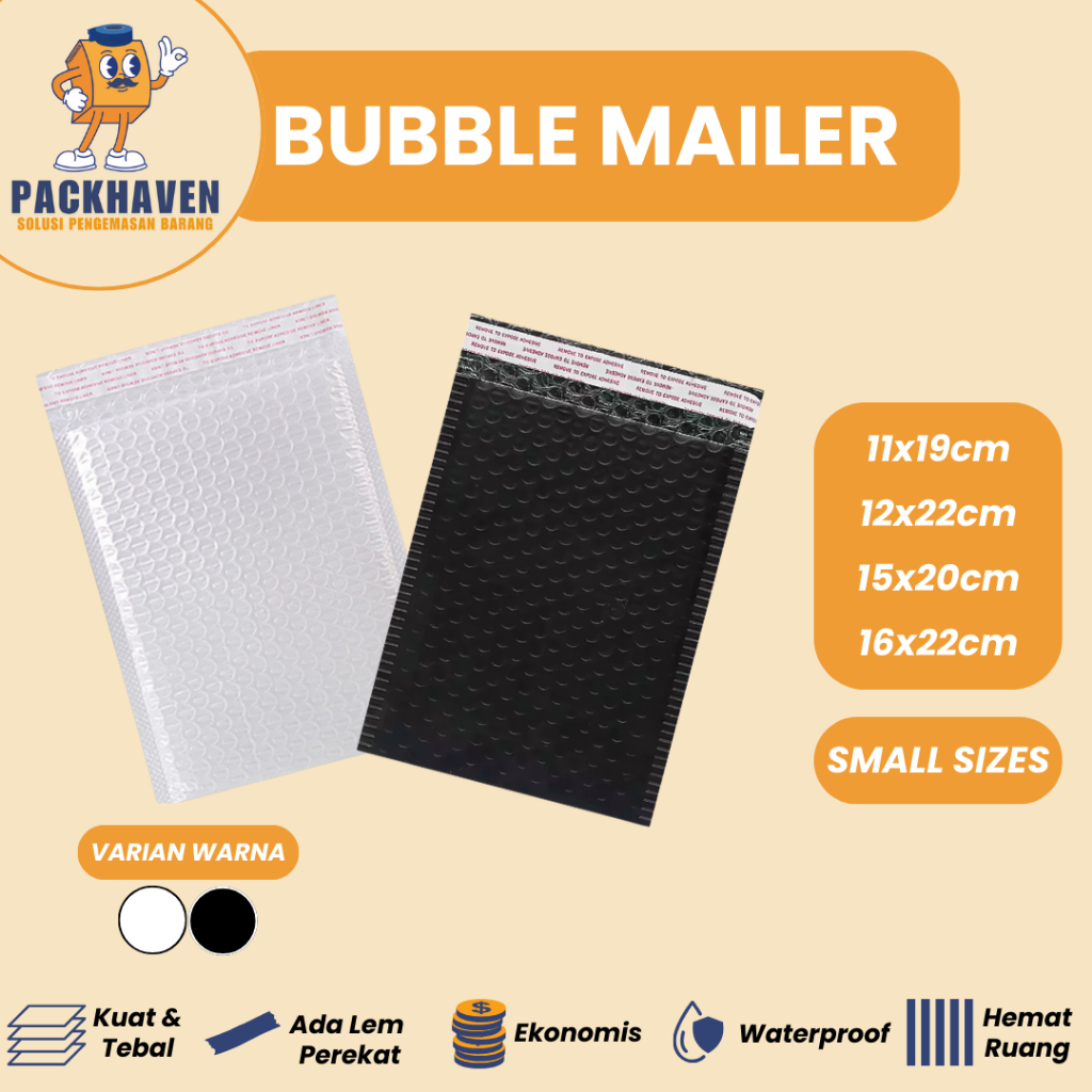 

Bubble Mailer Kecil Packhaven/ Amplop Bubble/ Grosir Eceran / Amplop Bubble Murah /Bubblewrap Bag