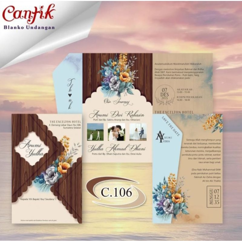 Cetak Undangan Motif Cantik 106
