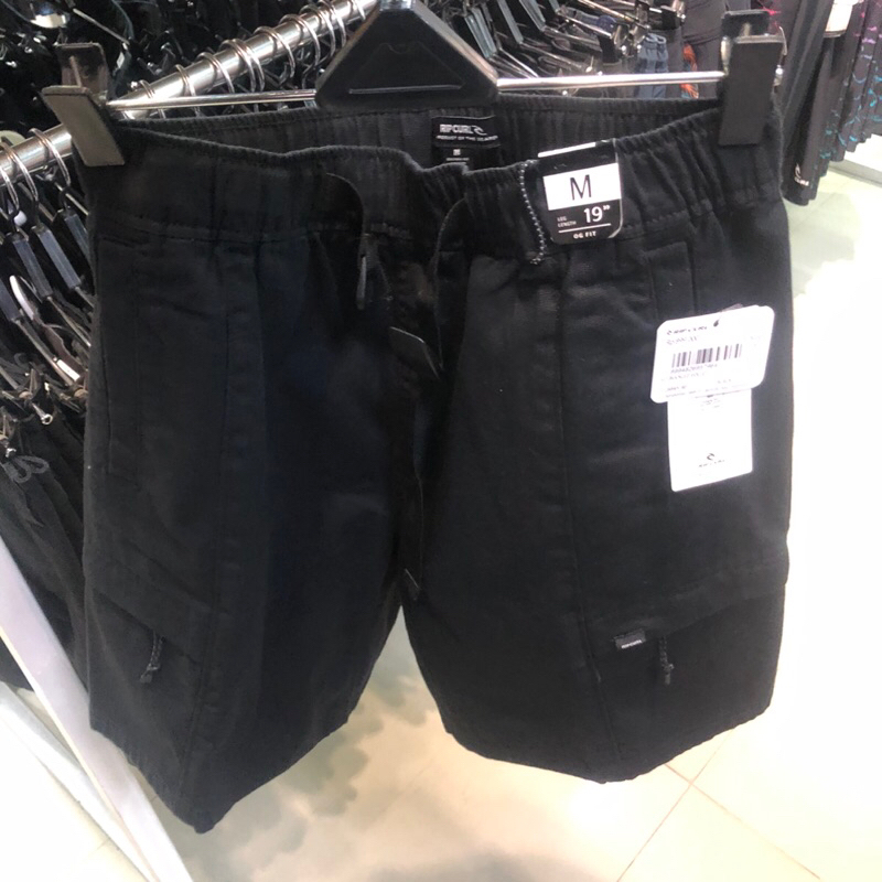 celana pendek pria rip curl original buckled volley short blak new