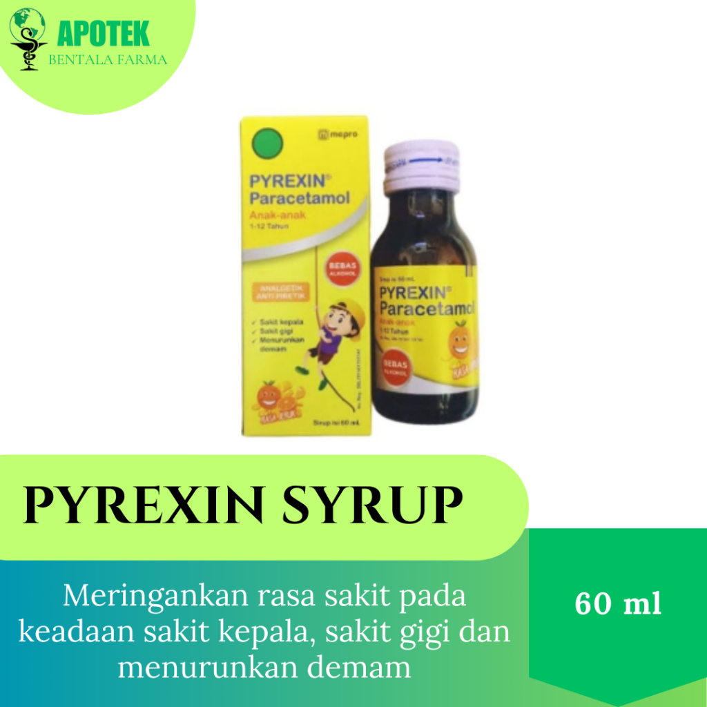 Pyrexin Syrup Paracetamol Anak-anak 1-12 Tahun 60ml Rasa Jeruk