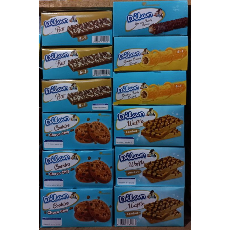 

Dilan Wafle & Cheese, Choco & Nut 1Box Isi 12 Picis @24g