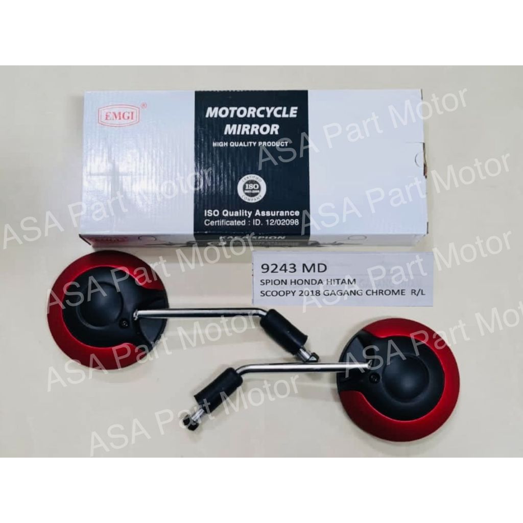 EMGI 9243 MD Spion Motor for Honda Scoopy New ESP-All New Scoopy Warna Merah Dof Gg.Chrome