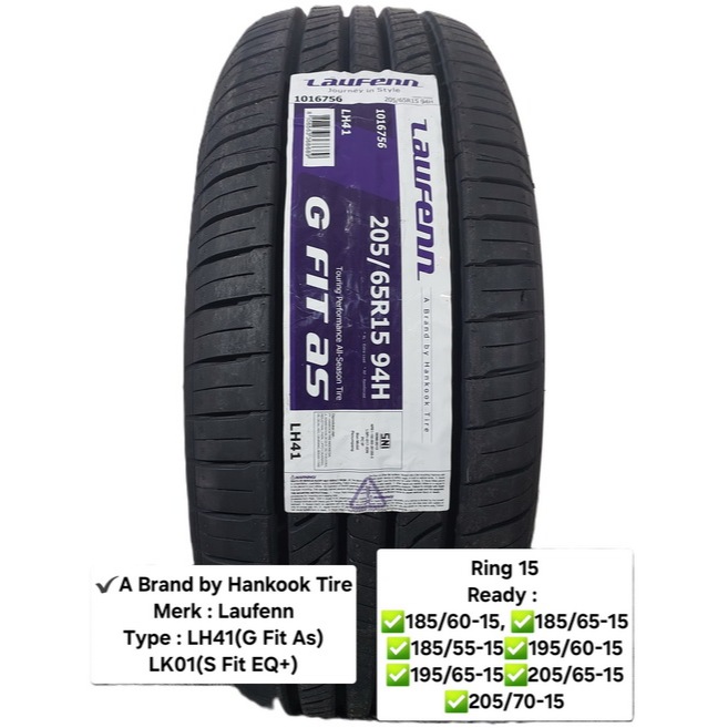 205/65R15 Ban mobil Laufenn G FIT AS+/ LH41, 205 65 15, 205-65-15, 205/65-15, T. INNOVA G, T. CAMRY,