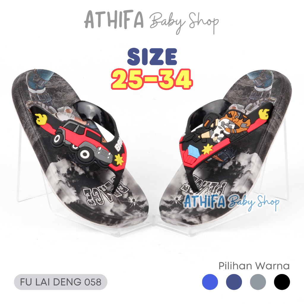 Sandal Jepit Anak Laki Laki Usia 3 4 5 6 7 Tahun Sendal Karet Anak Cowok Karakter