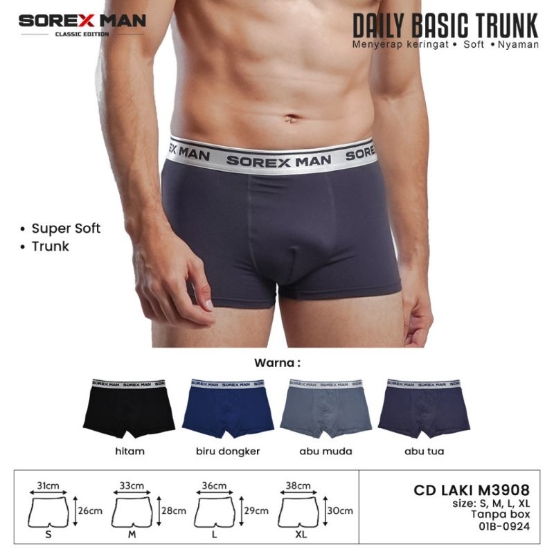 (ISI 2 PCS) CD SOREX MAN LK M 3908 DAILY BASIC TRUNK
