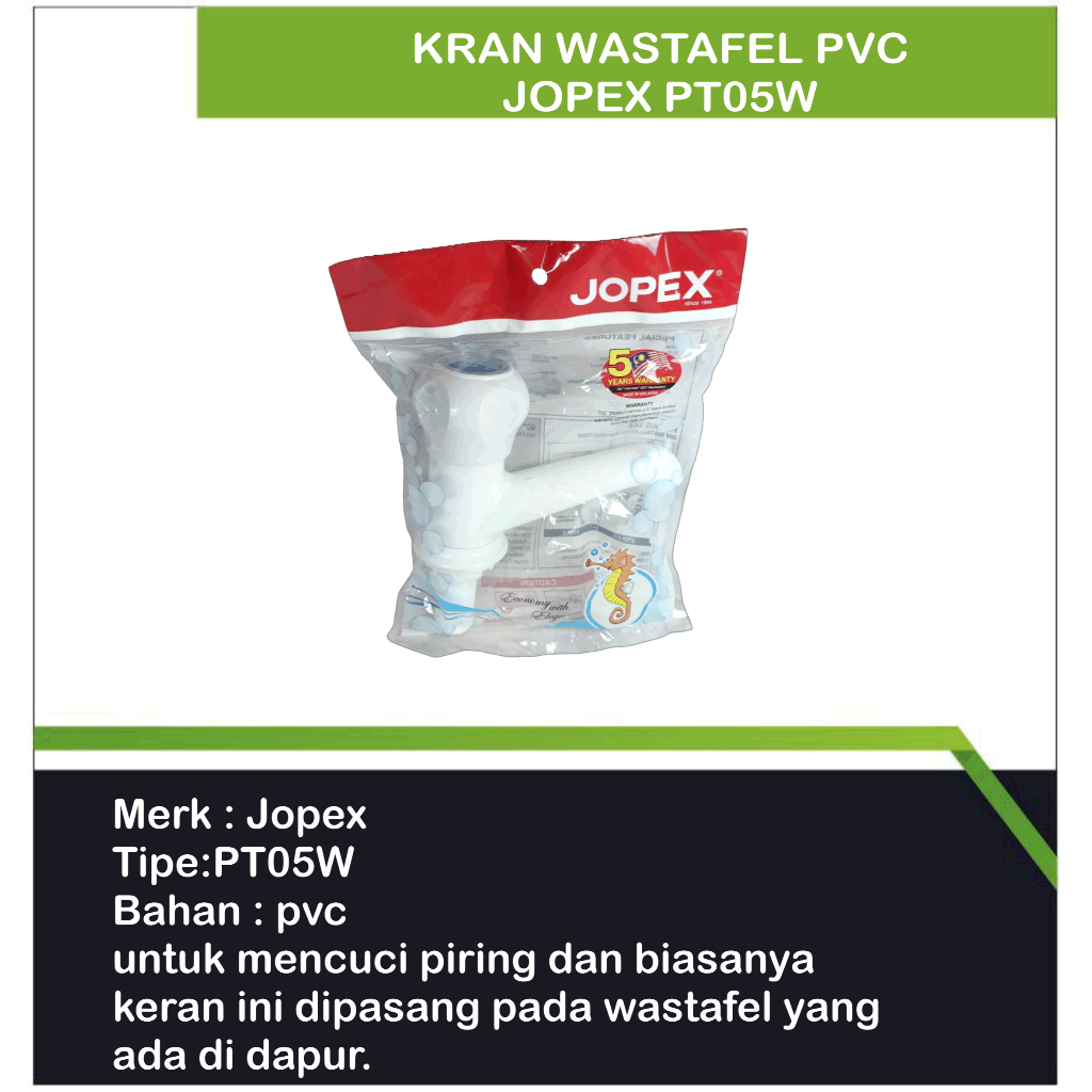 Kran wastafel pvc pt05w jopex /kran wastafel/keran air wastafel jopex