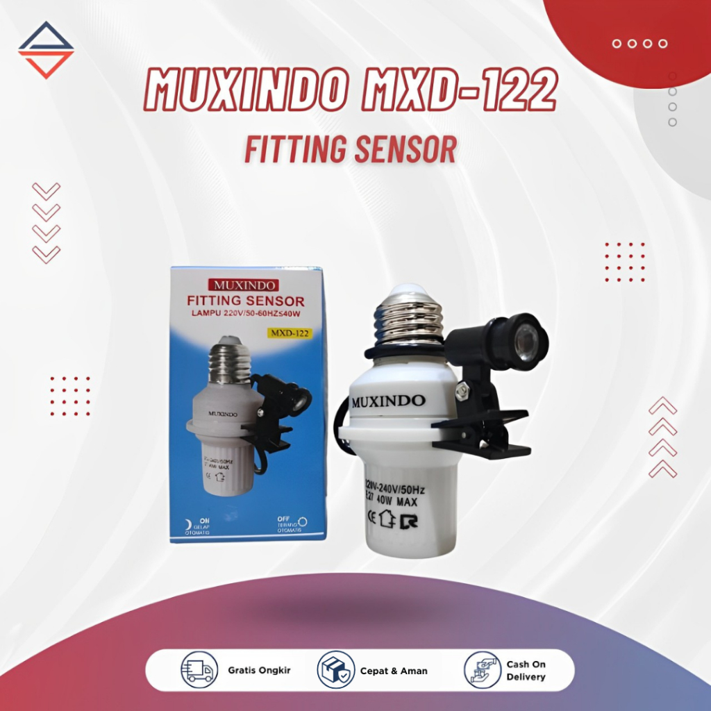 Fitting Sensor Cahaya Lampu Bohlam E27 Otomatis Nyala Mati Siang dan Malam Muxindo MXD-122