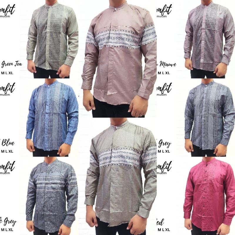 kemeja koko kemko putih pria baju lebaran premium