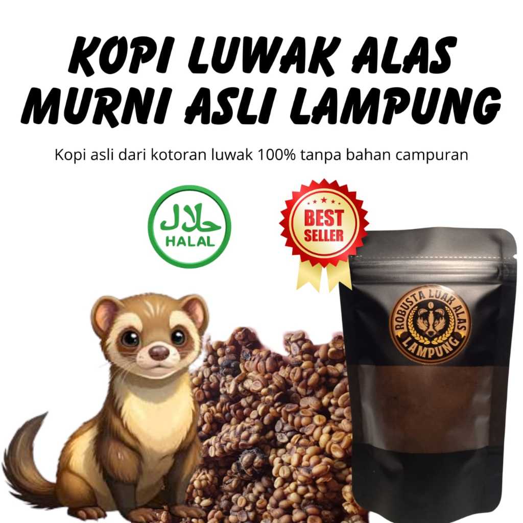 

[MURNI] BUBUK KOPI LUWAK ALAS PREMIUM Non Campuran ASLI DARI ALAS LAMPUNG