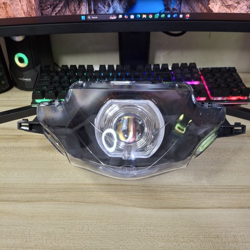 REFLEKTOR LAMPU DEPAN BILED SUPRA X 125 OLD SUPRA X125 LAMA FULLSET BILED LED 4.5 INCH