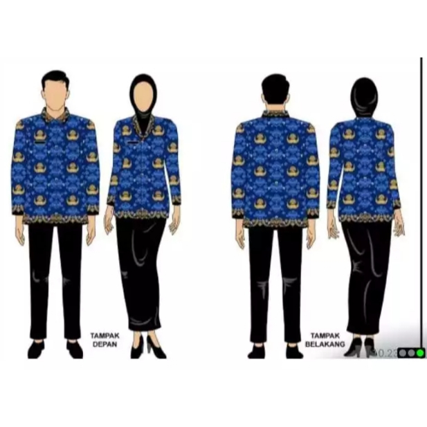 Awet Batik Korpri Kerah Hitam Terbaru Full Furing Bahan Semi Sutra Halus,Nyaman Di Pake