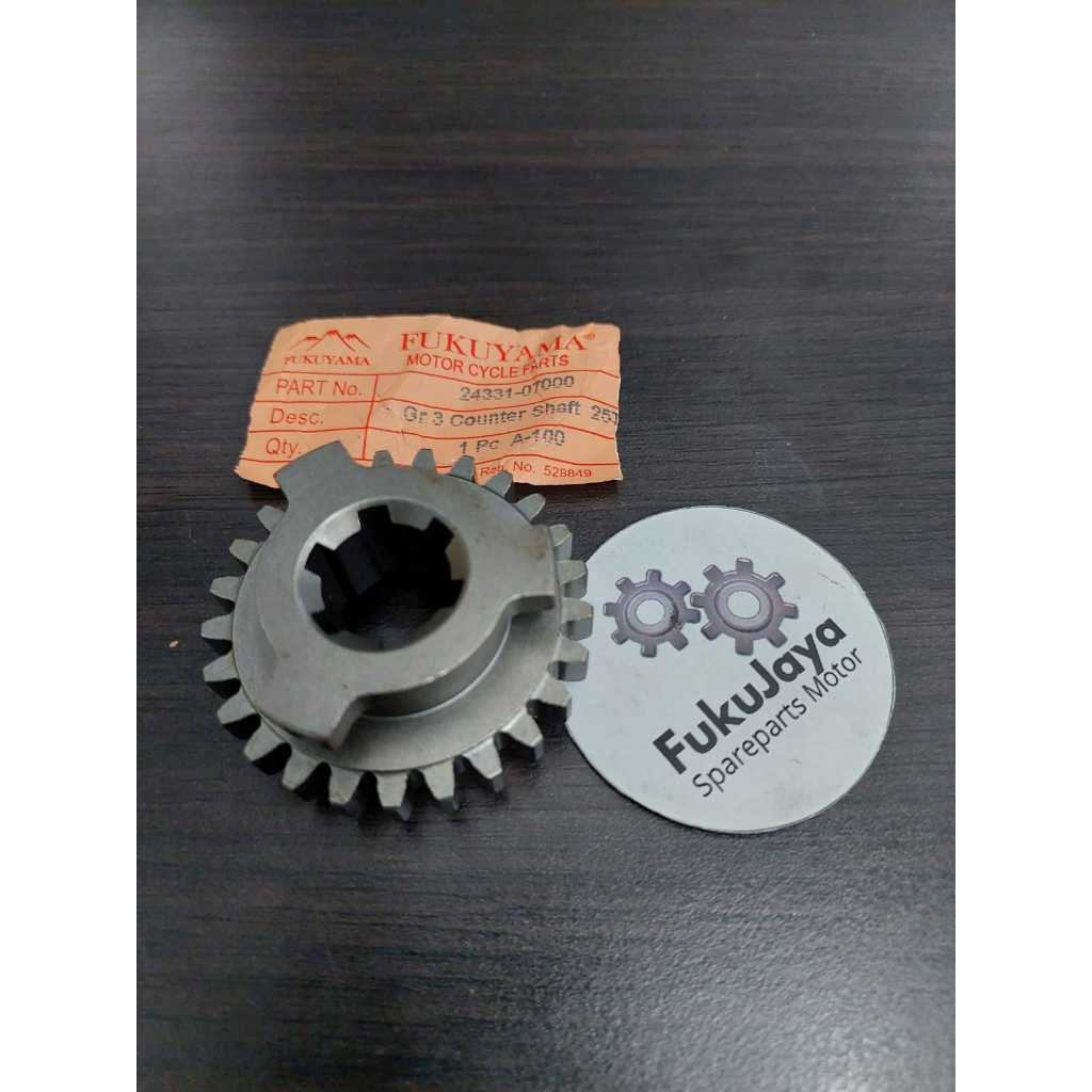 Fukuyama Gear Gir 3 Counter Shaft (CS) 25 T Suzuki A100 A-100 3/6 Kaki (24331-07000) - Fukujaya Spar
