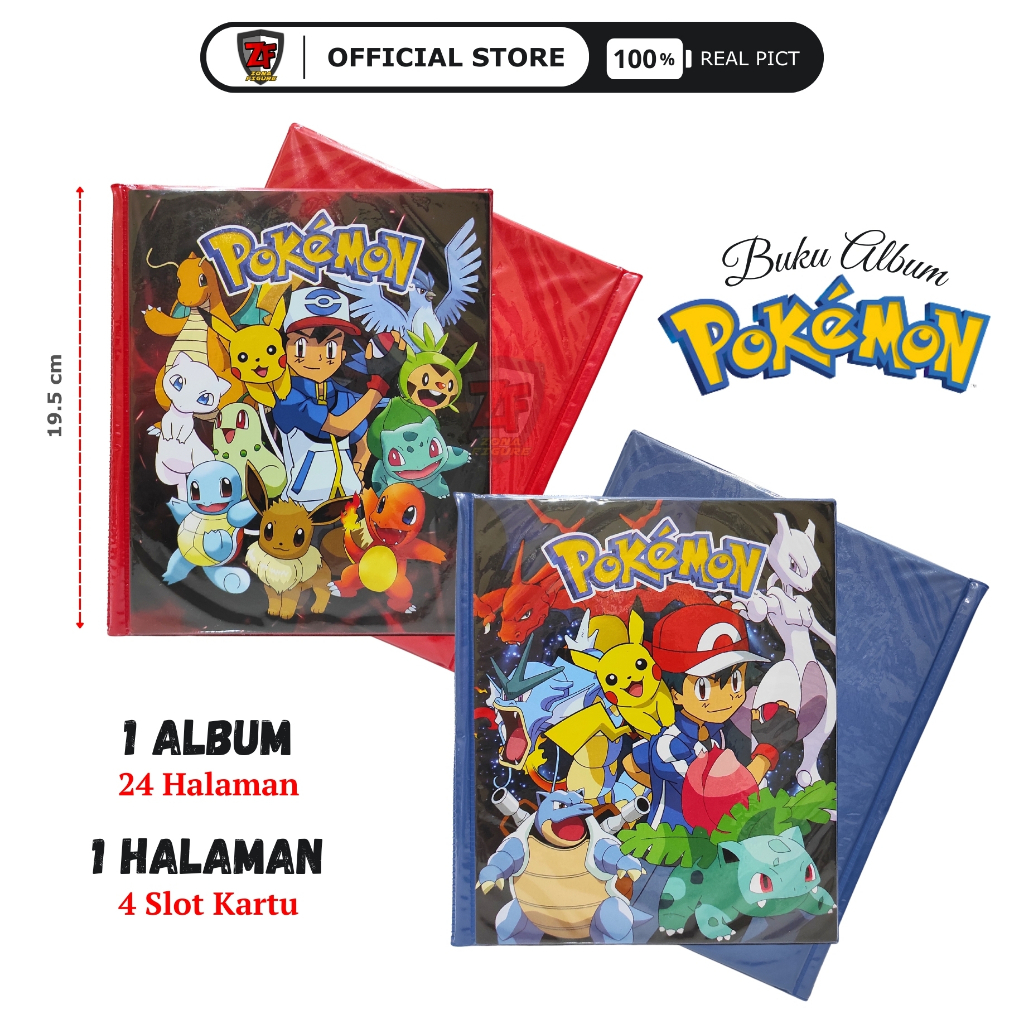 Buku Album Pokemon Trading Card Game Album Card Buku Album Kartu Pokemon Premium 24 Halaman 96 Slot 