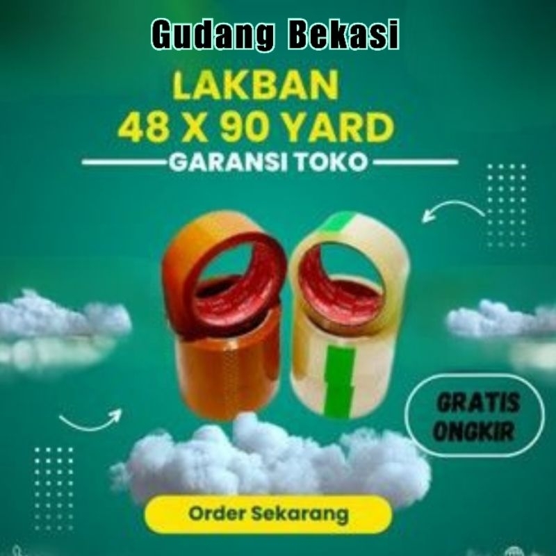 

48mm x 90yard Lakban Bening - Lakban Cokelat Merk HOKI sekelas DAIMARU Berkualitas SUMU