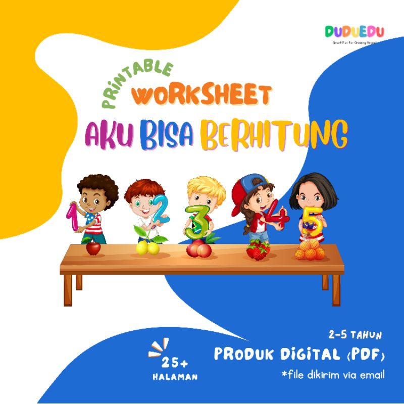 Printable Worksheet "Aku Bisa Berhitung" (2-5 Tahun) | Pre-School Worksheet Seri Berhitung