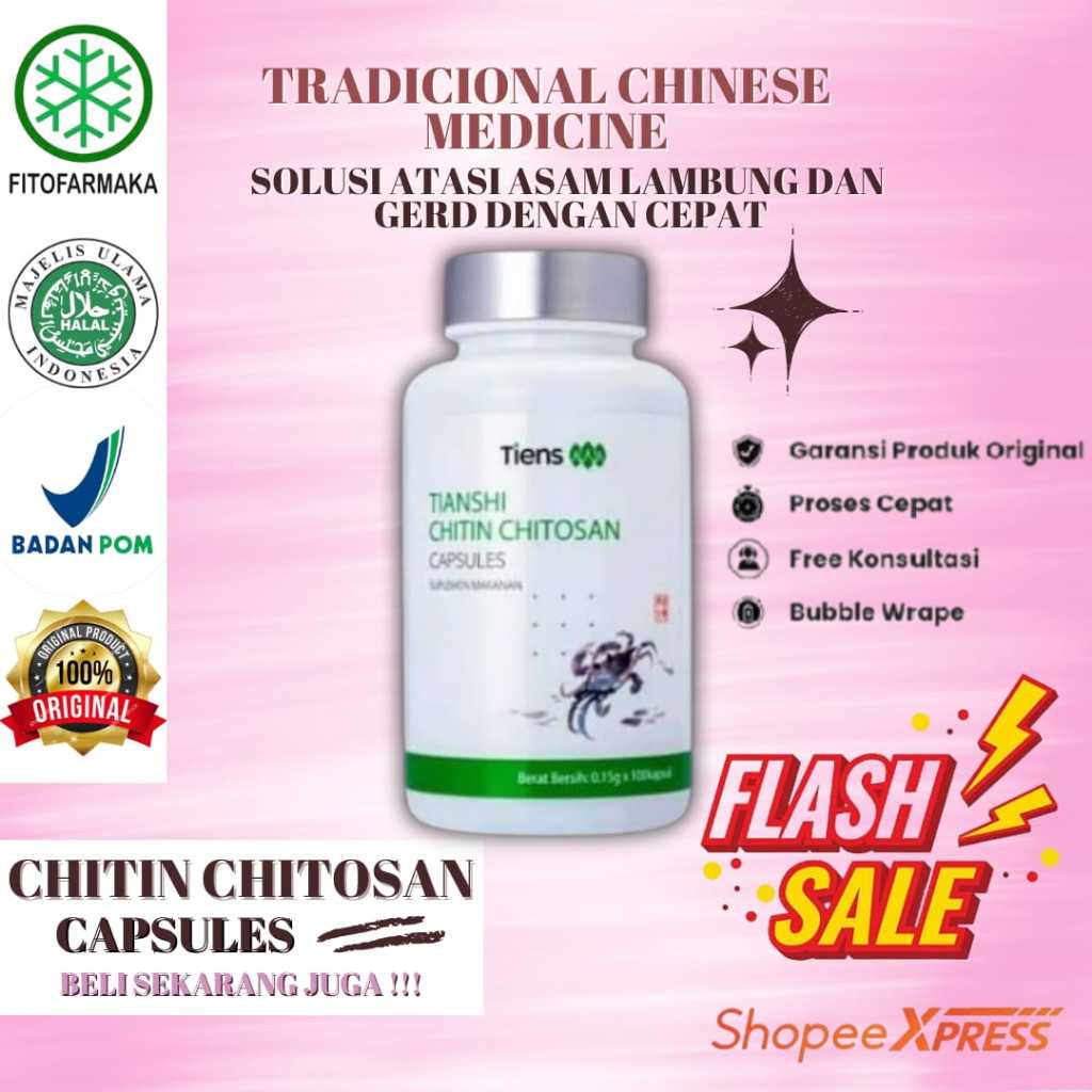 HERBAL CINA Obat Ampuh Asam Lambung Kronis,Maag Dan Gerd Chitin Chitosan