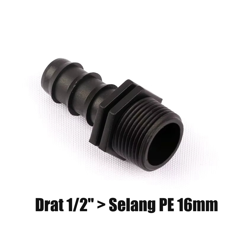 konektor sambungan selang air  1/2 inch ke pipa drat luar 1/2" nepel selang