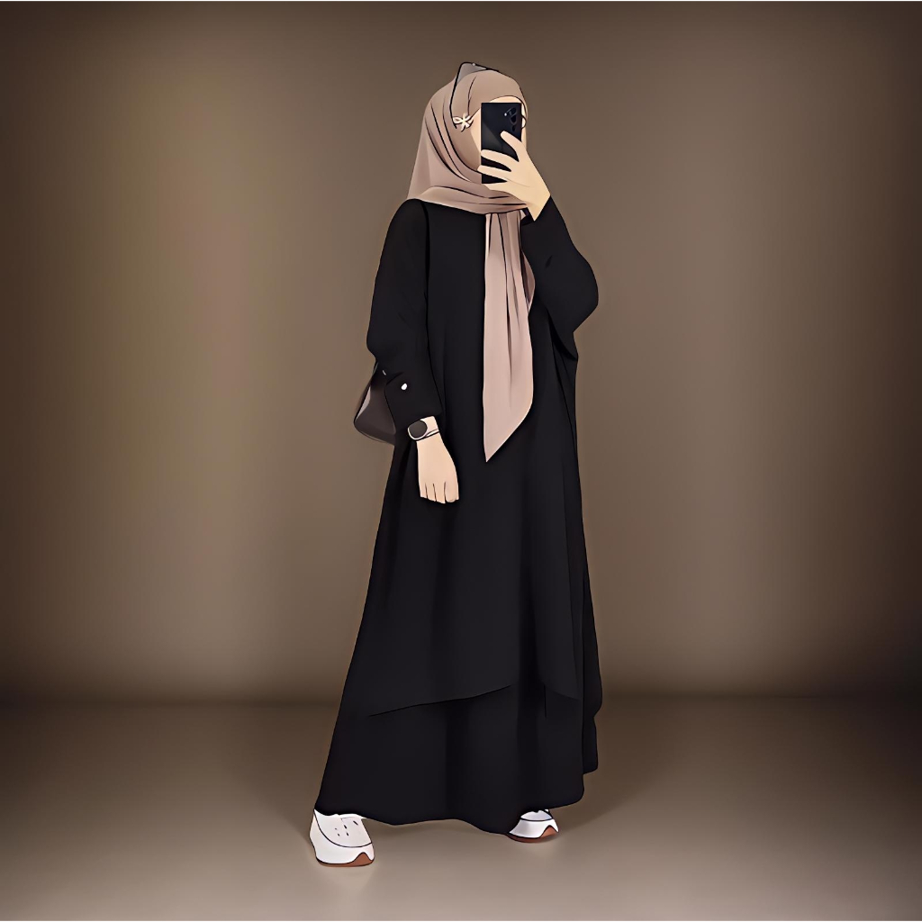 Fatiya Set Rok Abaya Tunik Crinkle Airflow Premium