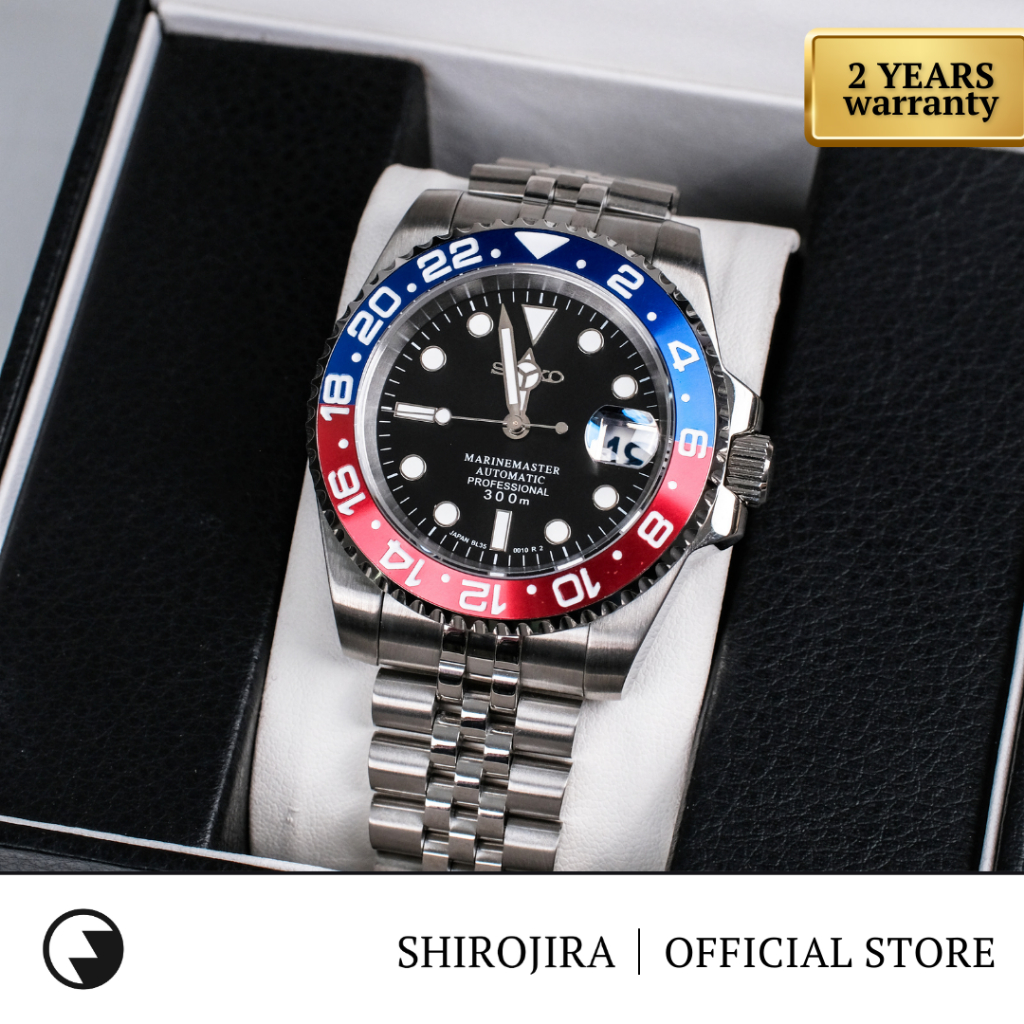 Shirojira Seiko Mod Submariner Pepsi Automatic NH35