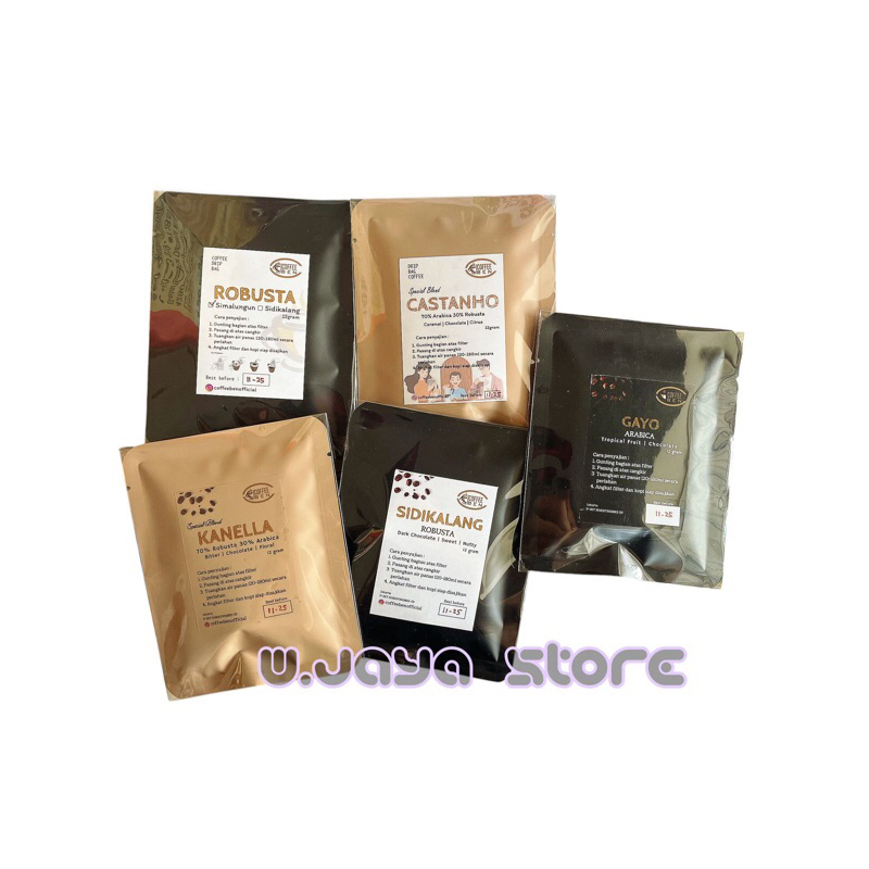 

Coffee Ben Robusta / Sudikalang / Gayo / Kanella / Castanho 12g Drip Bag Coffee Spesial Blend