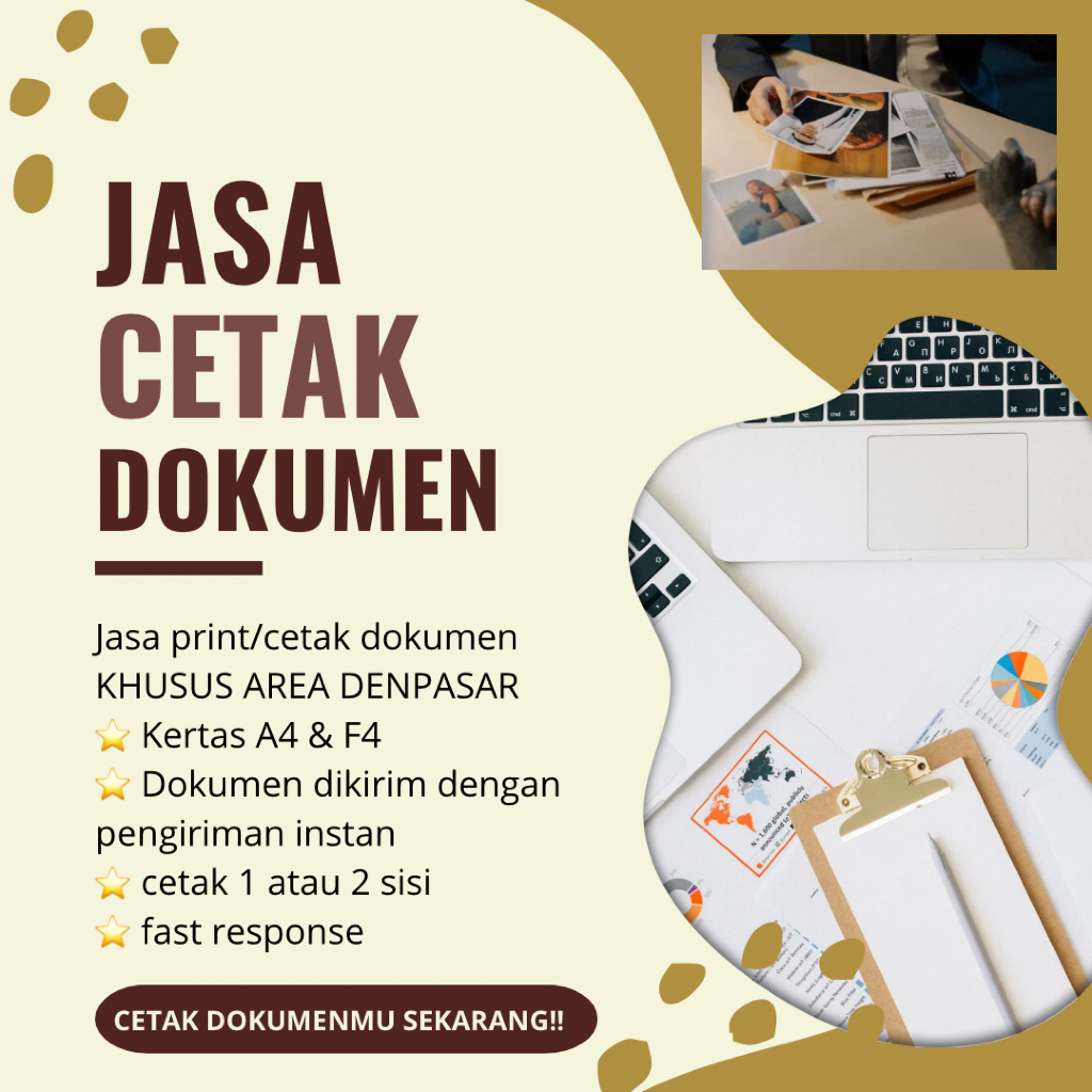 

JASA PRINT CETAK DOKUMEN A4 F4 HVS HITAM PUTIH BERWARNA INSTAN DENPASAR