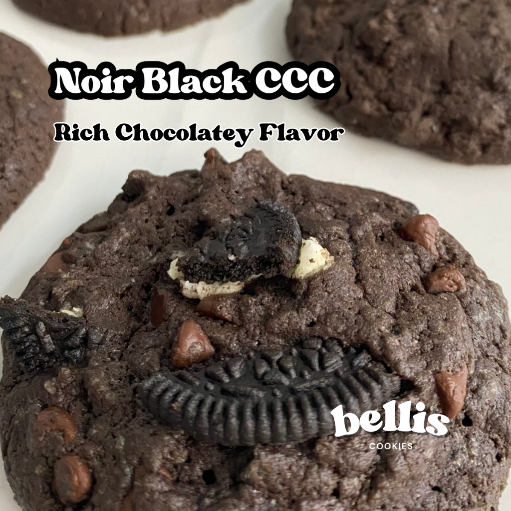 

Noir Black - soft baked cookies by Bellis Cookies