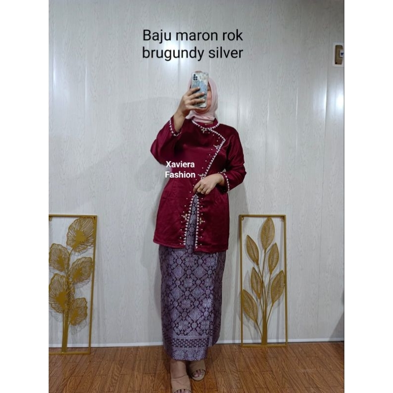 SET Baju Kondangan Wanita Dewasa/Baju dan Rok Songket /Baju lamaran