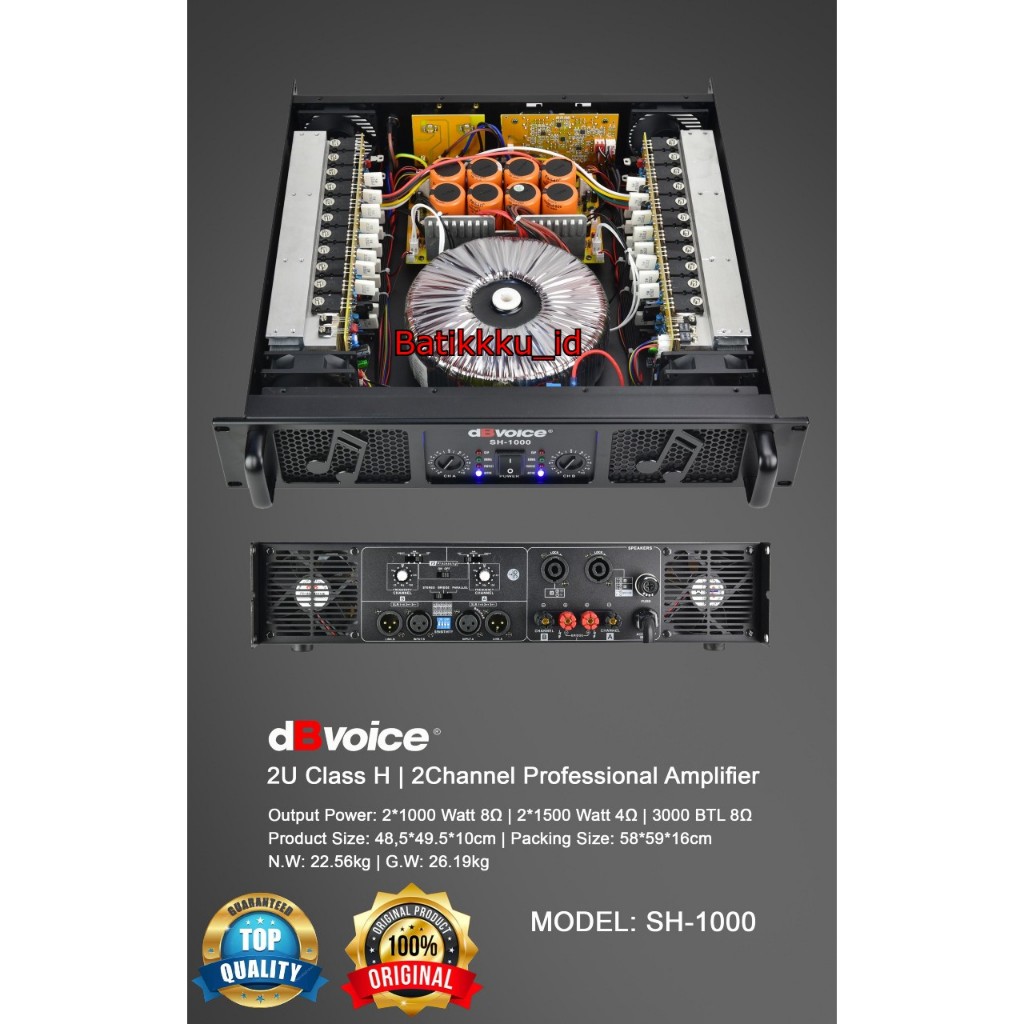 Power dBvoice SH 1000 SH1000 Original 2 x 1000 Watt 2Ch Class H
