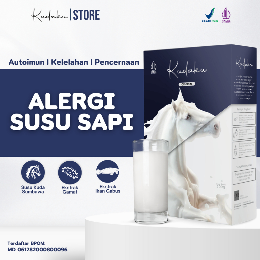 

Kudaku Susu bubuk Kuda Liar Sumbawa Asli susu formula alergi susu sapi 100% herbal original 200 gram