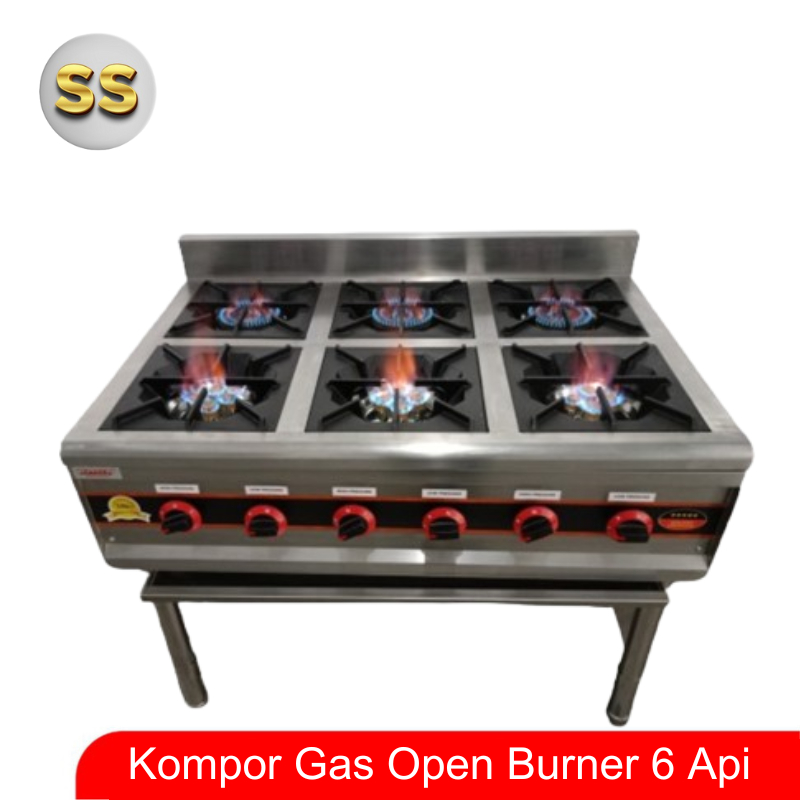 Zeppelin Kompor Gas Open Burner Standing 6 Api