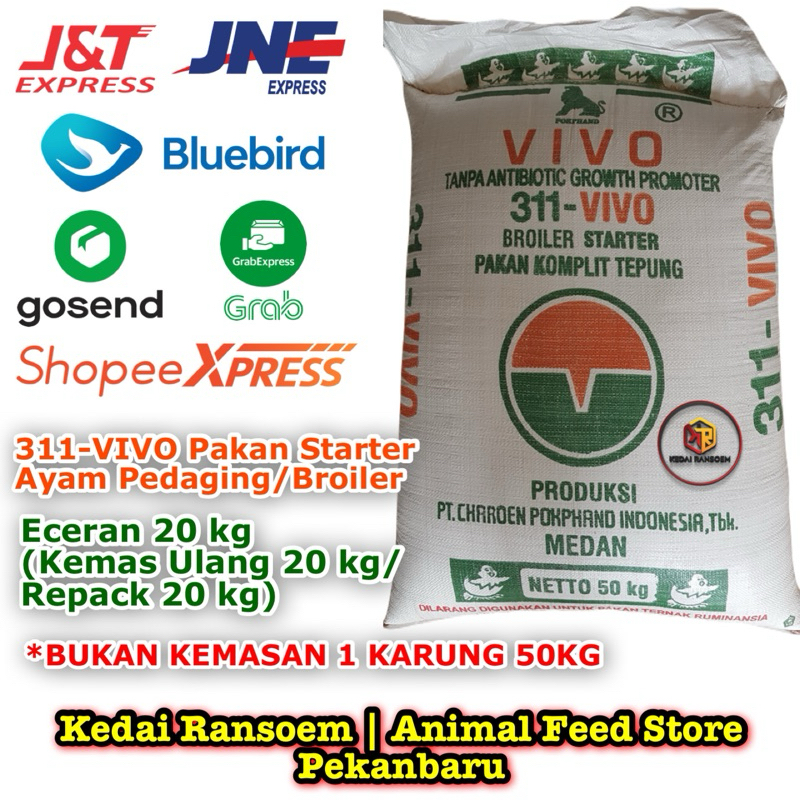 311-VIVO Eceran 20 kg | Pakan Ayam Broiler Starter | Pur Ayam Pedaging