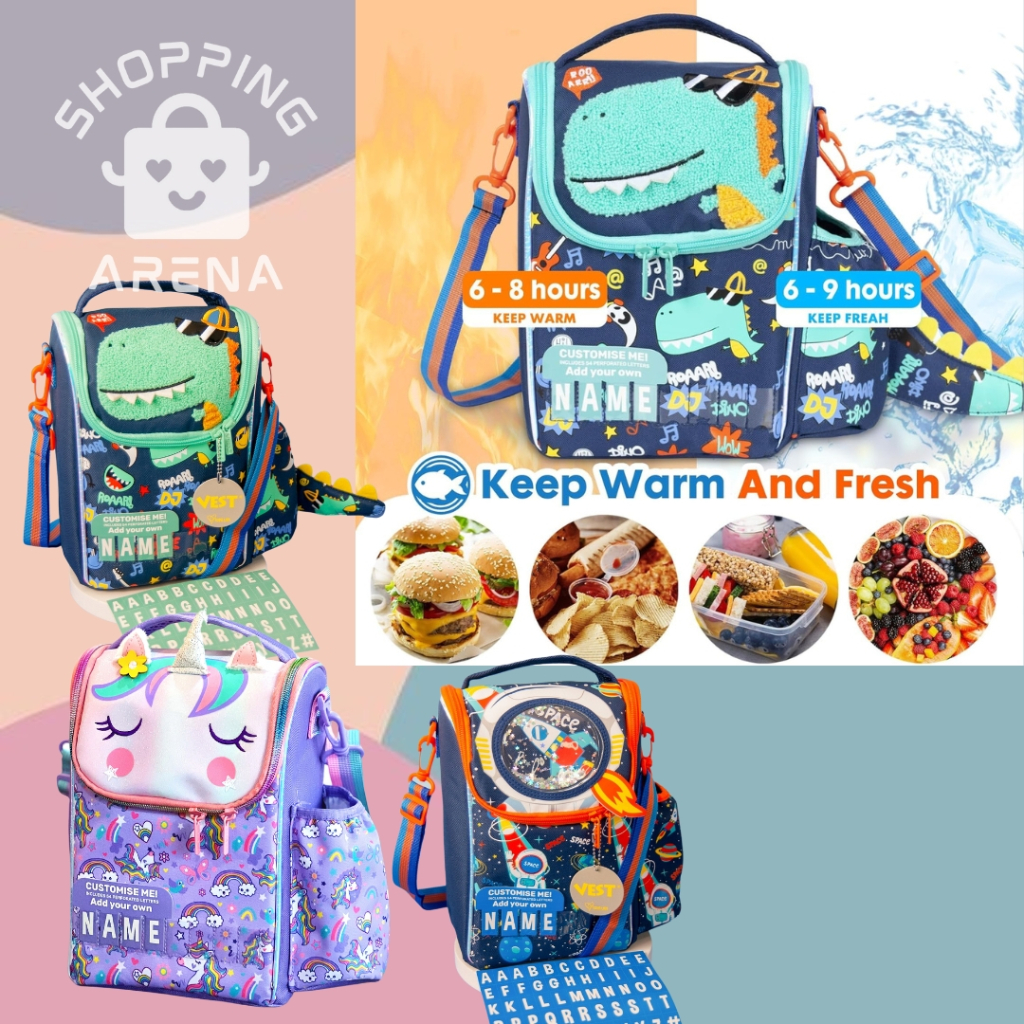 LUNCH BAG U2083 Tas Bekal Anak Merk VEST Tempat Makanan Botol Minum Premium High Quality Model Selem