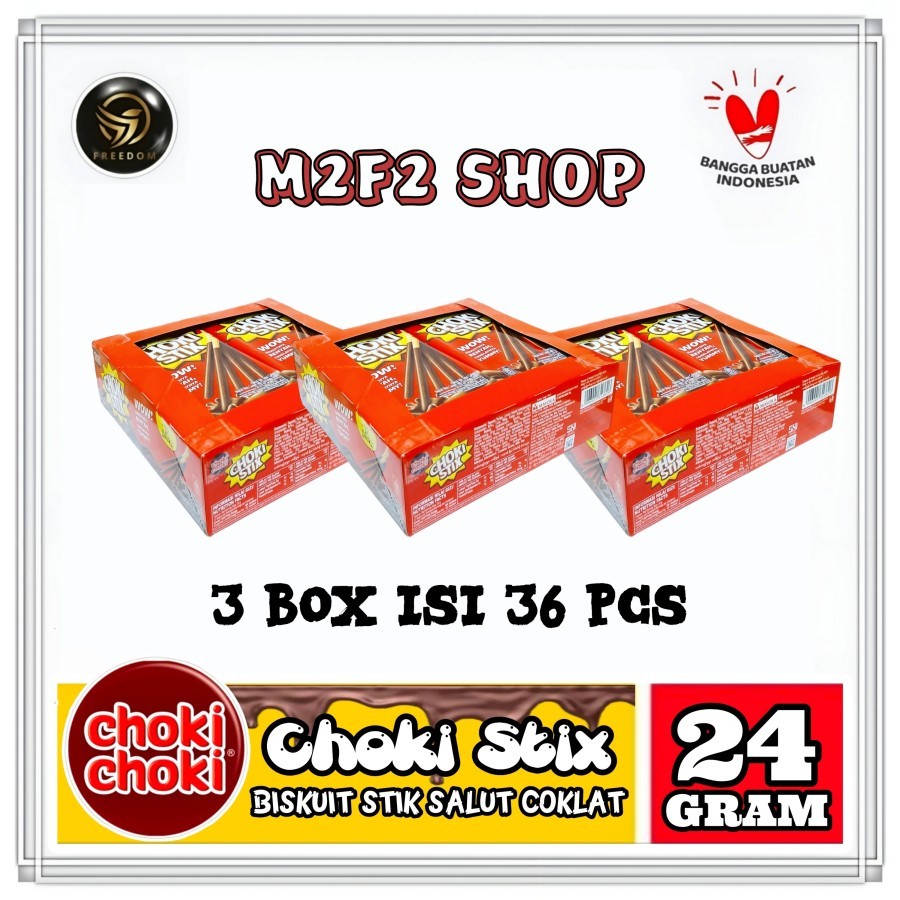 

Biskuit Choki Choki Stix Salut Cokelat Stick - 24 gr (Kemasan 3 Box)