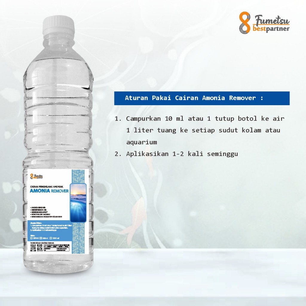 Amonia Removal Kemasan 1 Liter Pet / Cairan Penghilang Amoniak Kemasan 1 Liter Pet