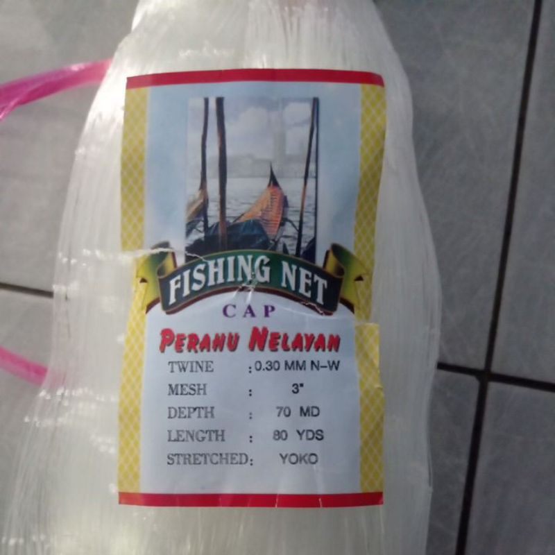 Jaring ikan 0.30 3 inchi  70md/80yds yoko mata jaring tidak lerek jaring ikan senar pukat jaring ika