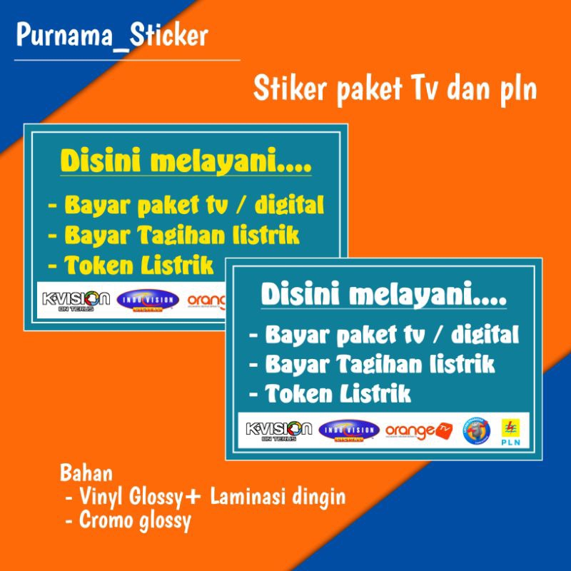 

Stiker konter, Outlet melayani paket Tv