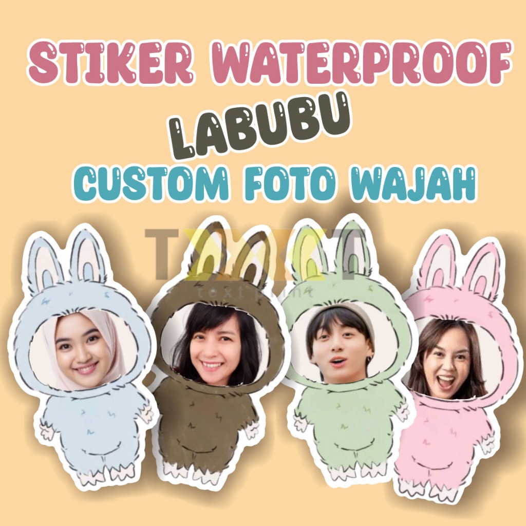 

STIKER WATERPROOF LABUBU CUSTOM FOTO WAJAH
