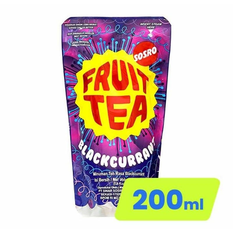 

FRUIT TEA POUCH 200ML BLACKCURRANT DAN APEL ECER untuk acara ulangtahun atau hampers