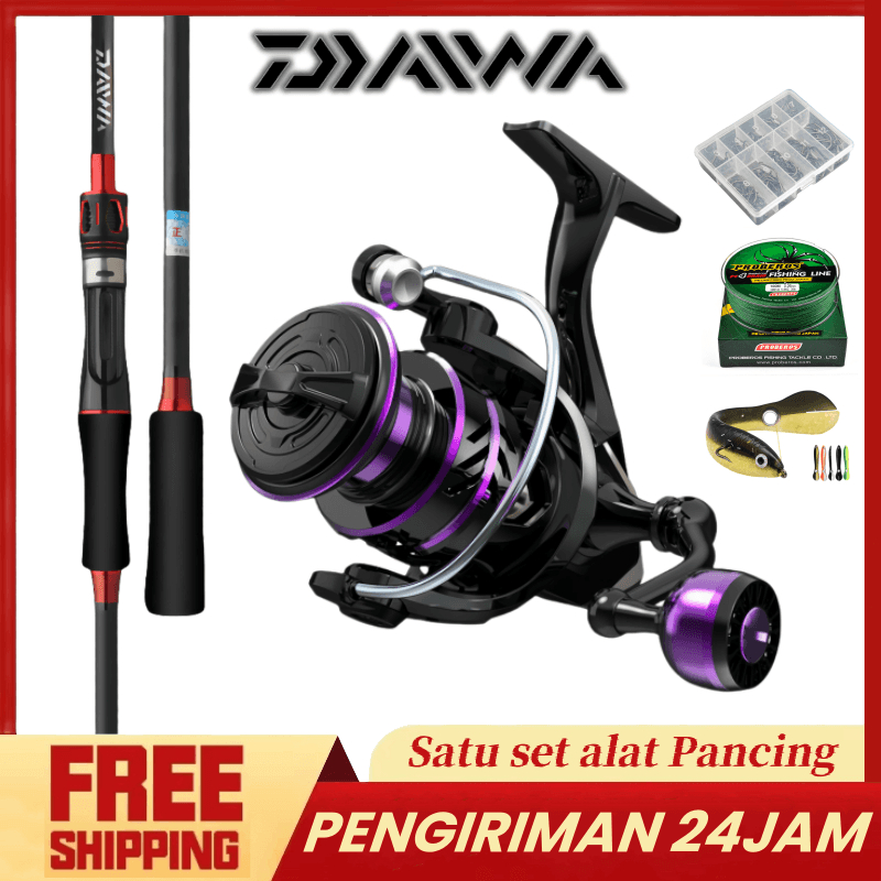 Daido Pancing Set 1.6M/1.8M/2.1M/2.4M Joran Pancing Set Dengan Bahan Serat Karbon Joran Pancing Carb