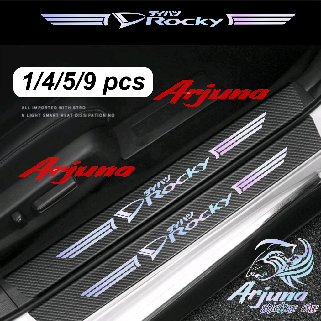 sticker sill plate carbon 3d mobil rocky sticker karbon 3d