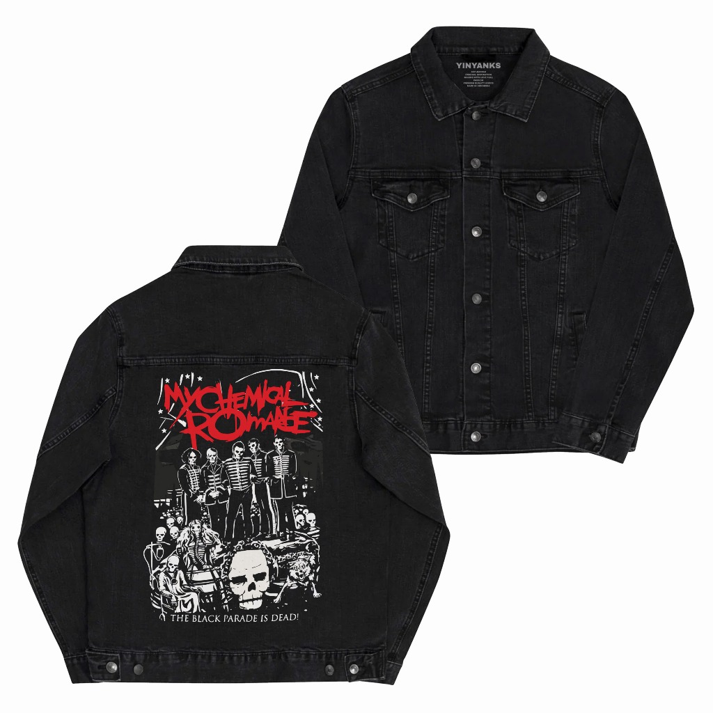 Yinyanks Jacket Denim My Chemical Romance Jacket Jeans Hitam