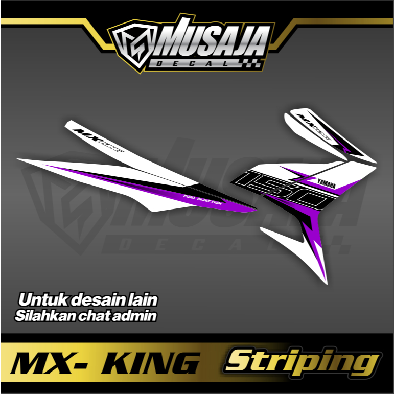 Stiker Striping Mx king hitam ungu hitam transparan uv glossy premium custom