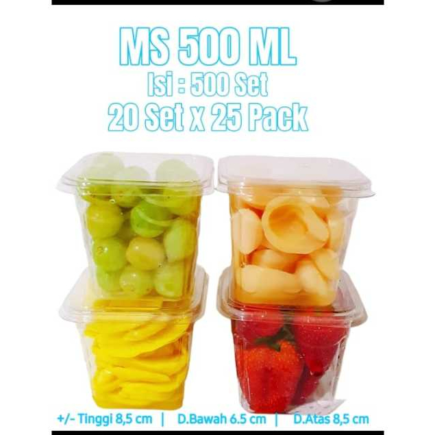 MIKA SQUARE 500ML MIKA KOTAK 500ML MIKA ASINAN 500ML DIJUAL PER 25 PCS