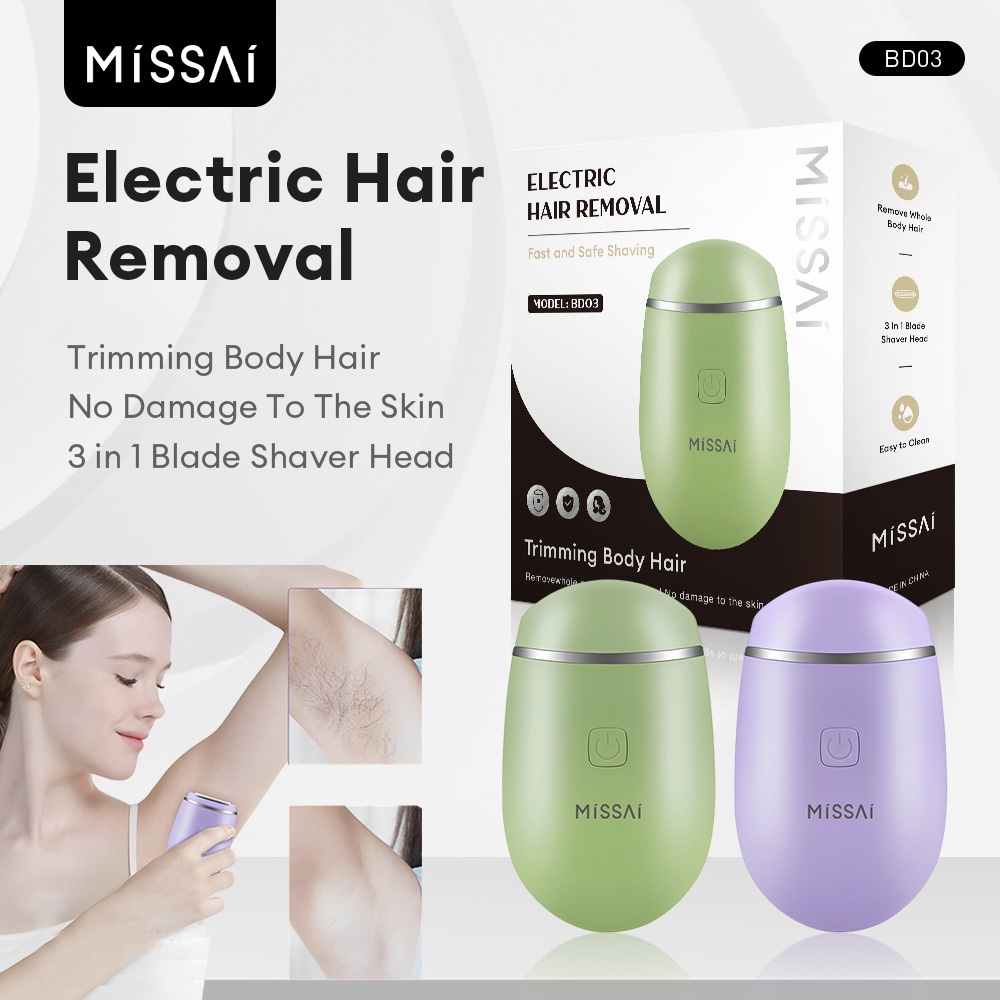 Missai BD03 Alat Mencukur Mini Listrik Pencukur Bulu Wanita / Pencukur Bulu Ketiak Wanita / Tanpa Ra