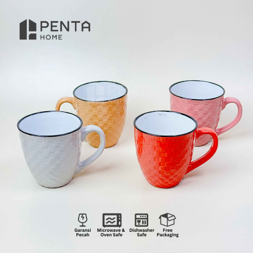 PENTA HOME Gelas Keramik Mug Matte 200ml Block